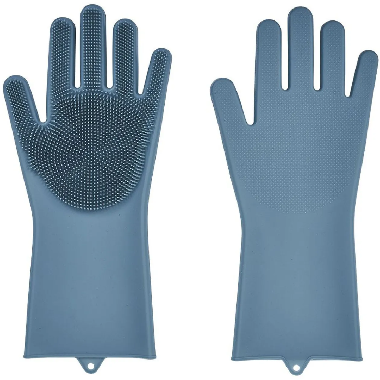 Gant pour vaisselle avec picots silicone bleu x2