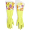 Gants de ménage motifs fleurs taille L jaune