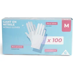 Gants en nitrile taille M x100 bleu