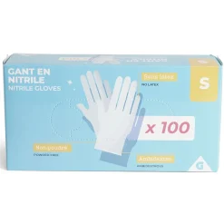 Gants en nitrile taille S x100 bleu