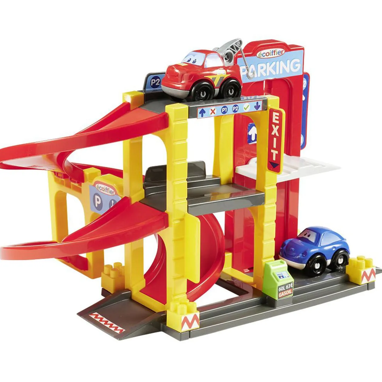 Garage à 2 niveaux avec station essence + 2 voitures