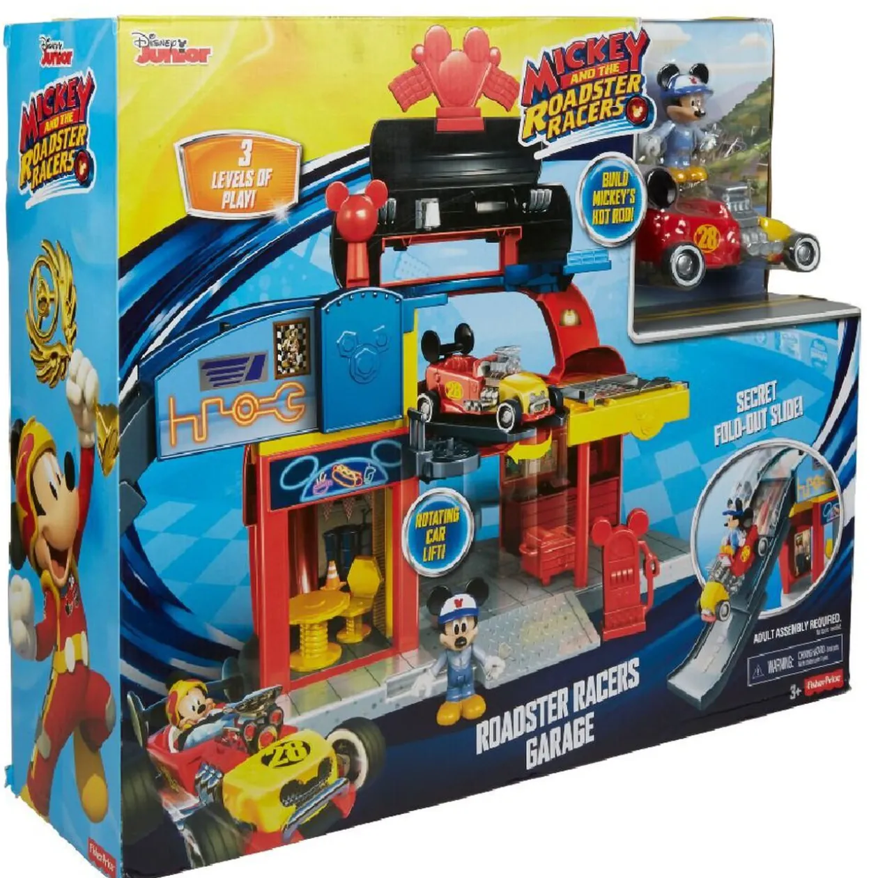 Garage et voiture Mickey Roadster racers