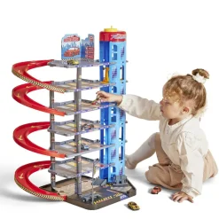 Garage voiture avec pistes de courses.