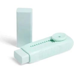 Gomme rétractable avec recharge bleu ou vert