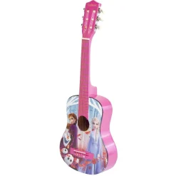 Guitare acoustique La Reine Des Neiges bois bleu et rose