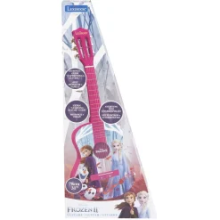 Guitare acoustique La Reine Des Neiges bois bleu et rose