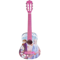 Guitare acoustique La Reine Des Neiges bois bleu et rose