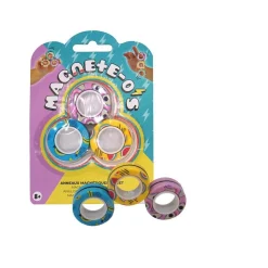 Hand Spinner Fidget anneau magnétique bleu jaune rose x3