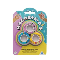 Hand Spinner Fidget anneau magnétique bleu jaune rose x3