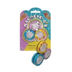 Hand Spinner Fidget anneau magnétique bleu jaune rose x3
