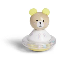 Hochet bois et plastique Ø8xH8,6cm - 3 modèles