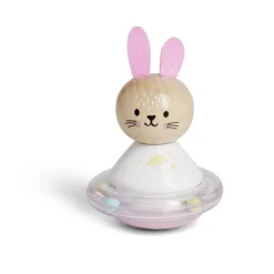 Hochet bois et plastique Ø8xH8,6cm - 3 modèles