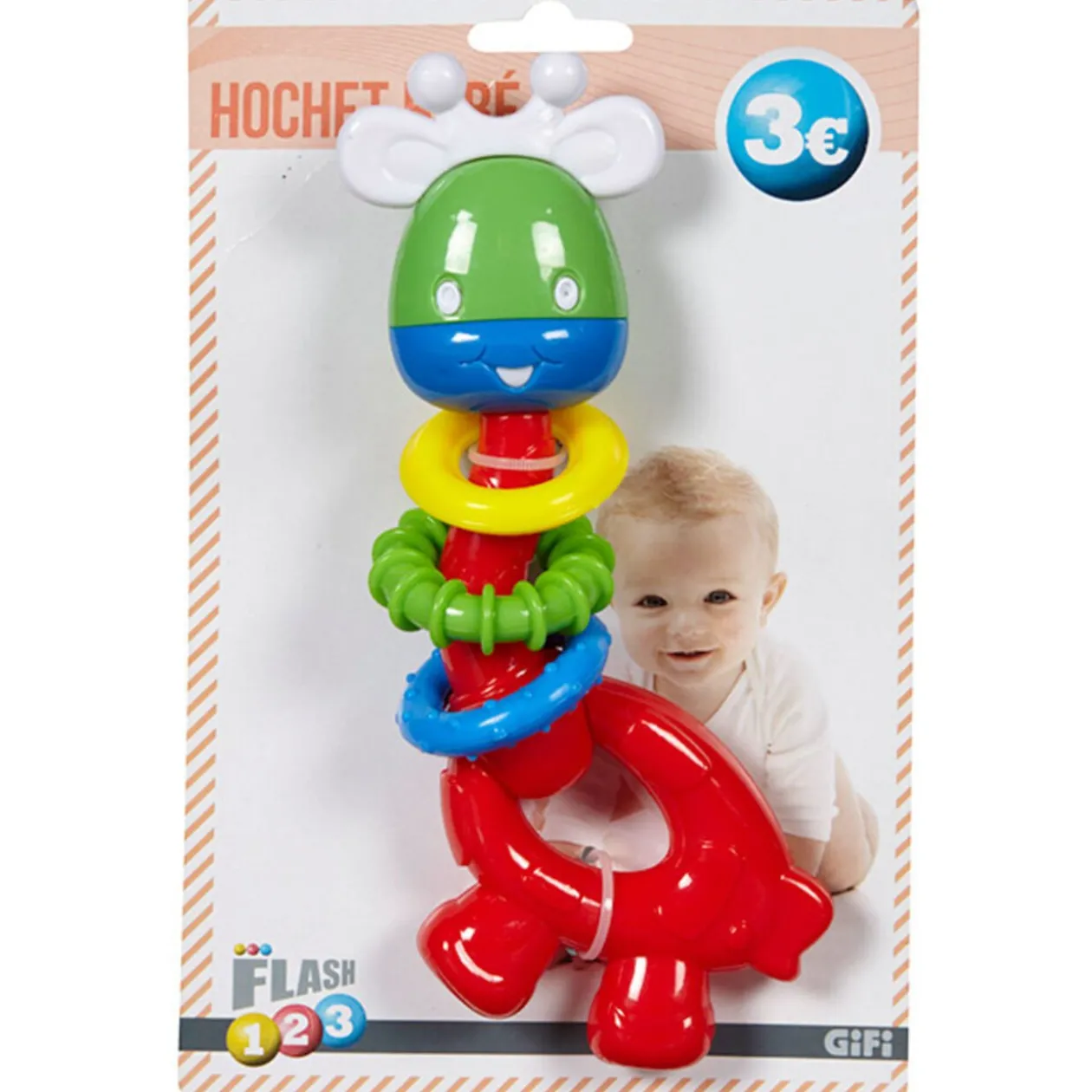 Hochet girafe multicolore