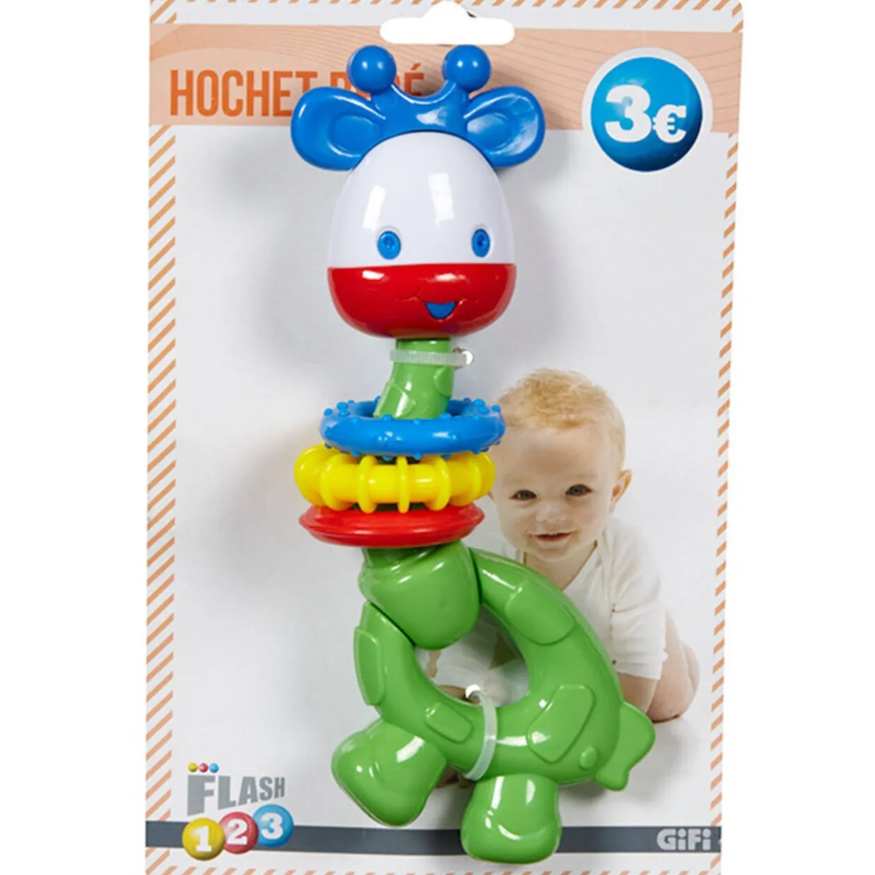 Hochet girafe multicolore