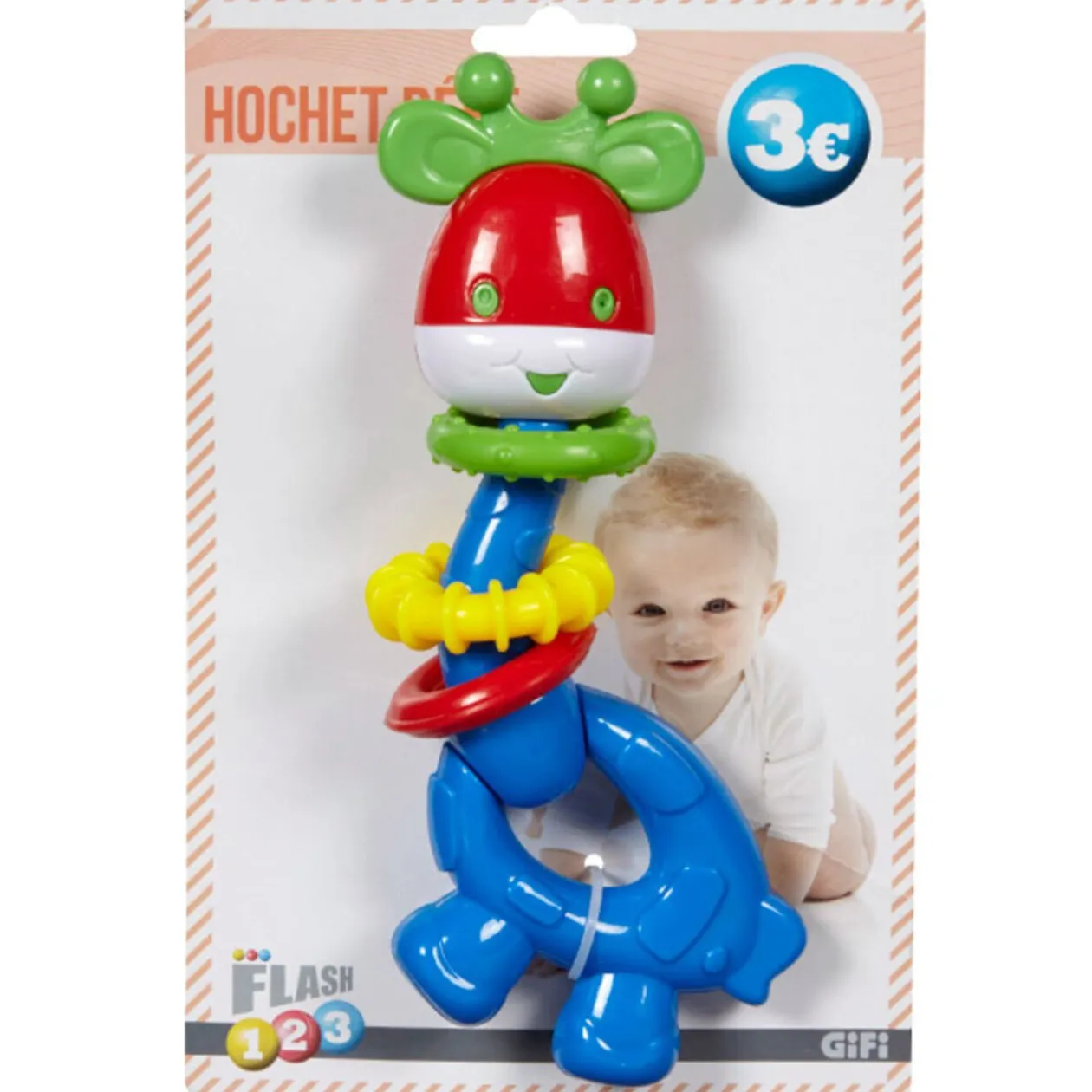 Hochet girafe multicolore