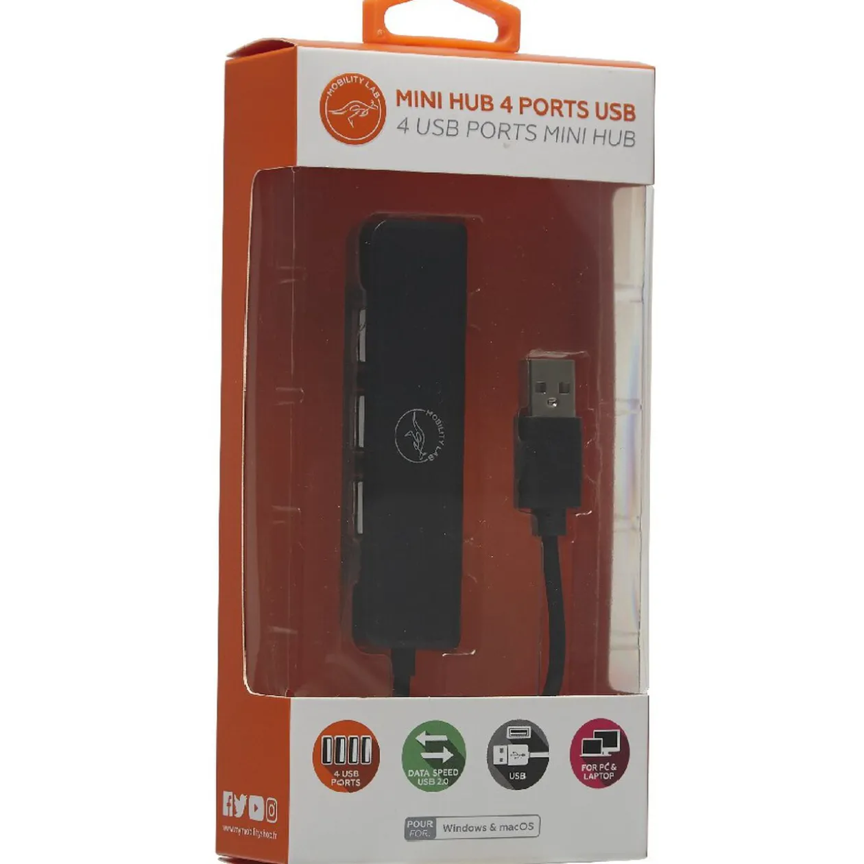 Hub concentrateur USB 2.0 4 ports