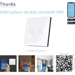 Interrupteur connecté wifi 2 boutons