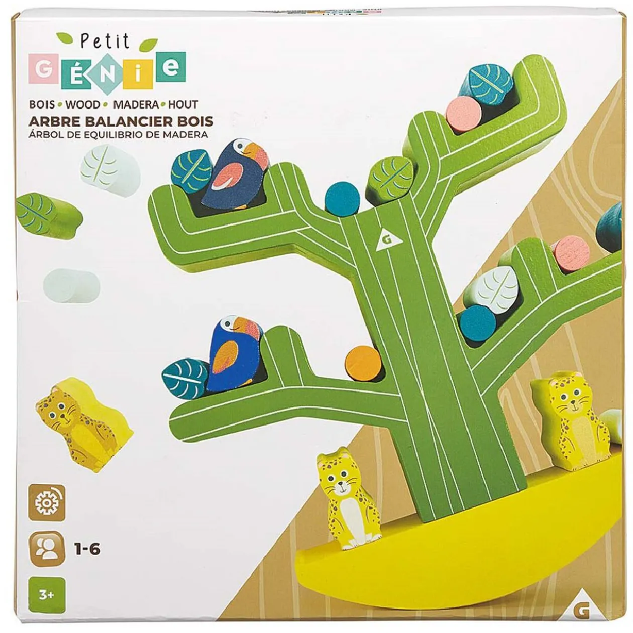 Jeu Arbre balancier animaux et formes en bois