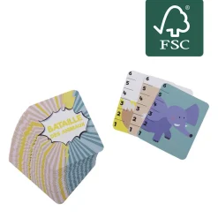 Jeu bataille des animaux de la jungle en bois 50 cartes