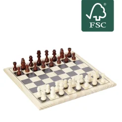Jeu échecs et dames 2 en 1 en bois