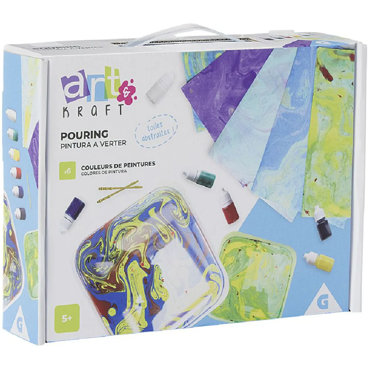 Jeu créatif Pouring - peinture toile abstraite