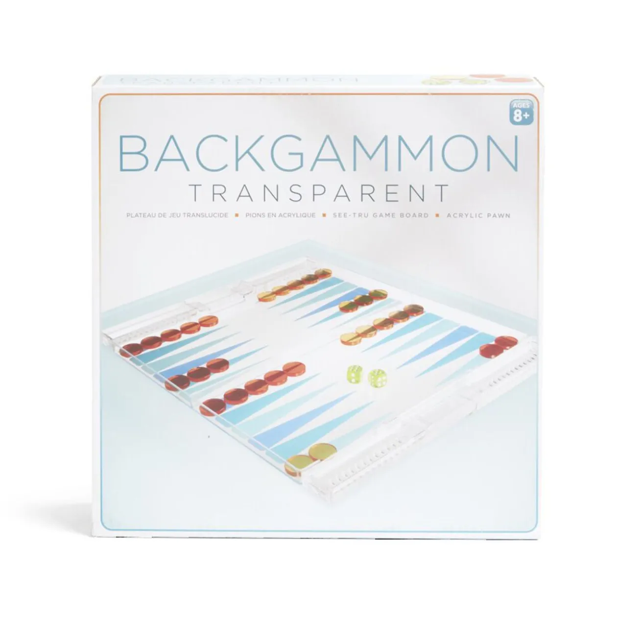 Jeu de backgammon transparent 24,8x30cm