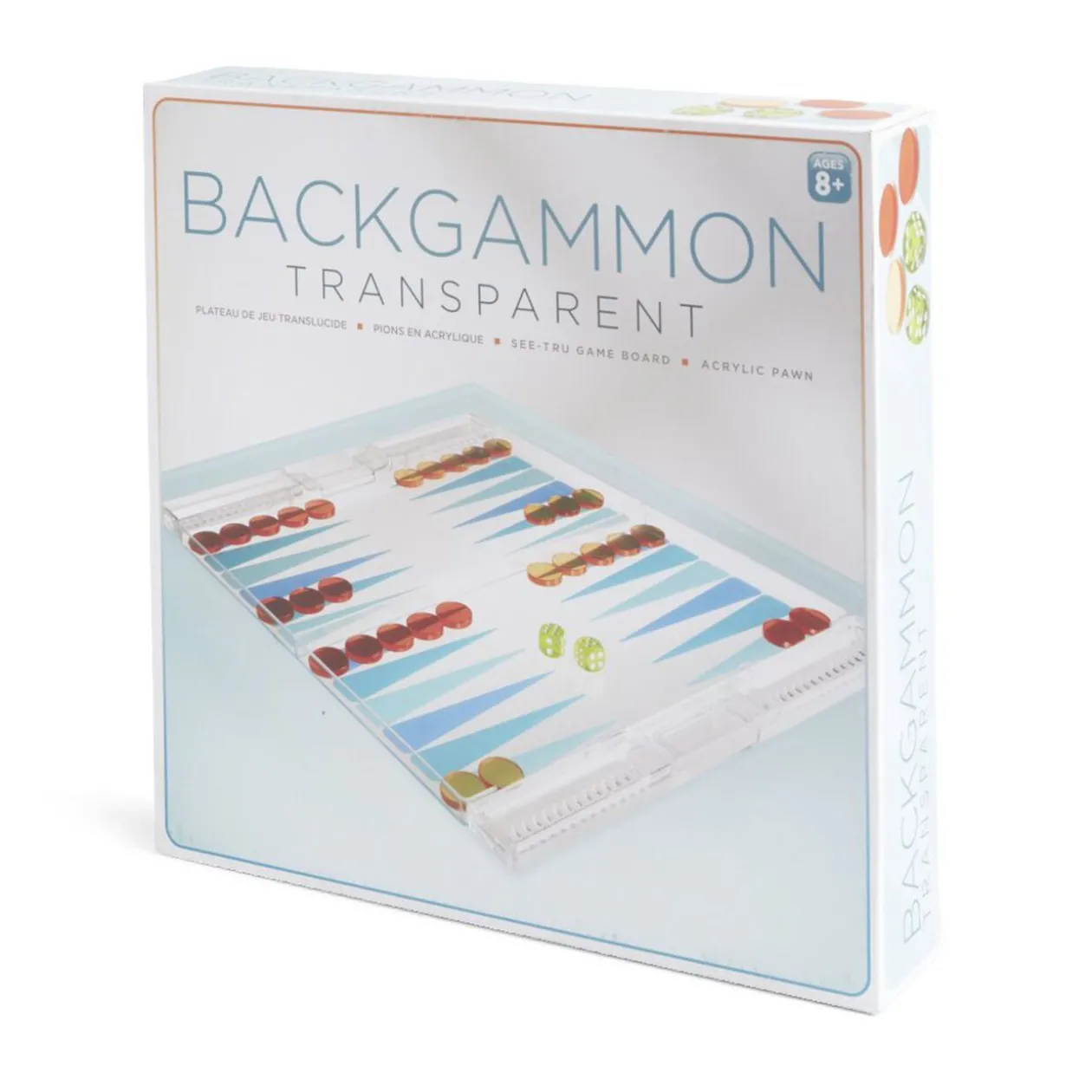 Jeu de backgammon transparent 24,8x30cm