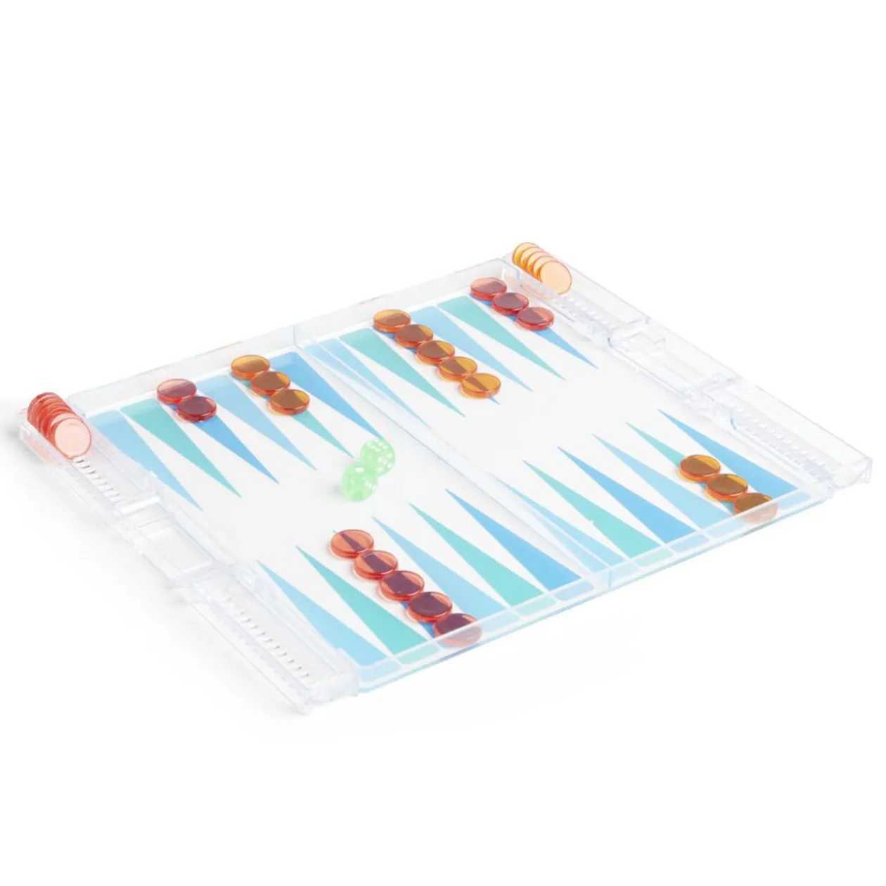 Jeu de backgammon transparent 24,8x30cm
