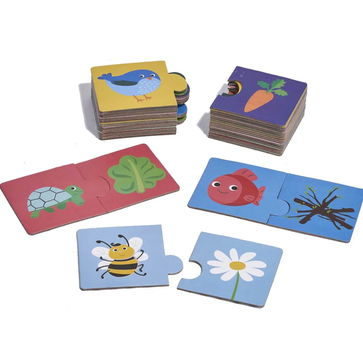 Jeu de cartes à associer animaux Qui mange quoi ? 40 pièces