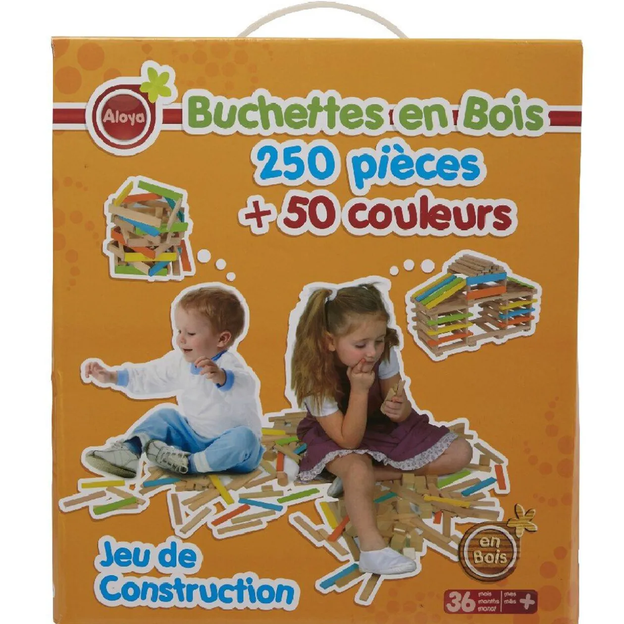 Jeu de construction 300 bûchettes en bois