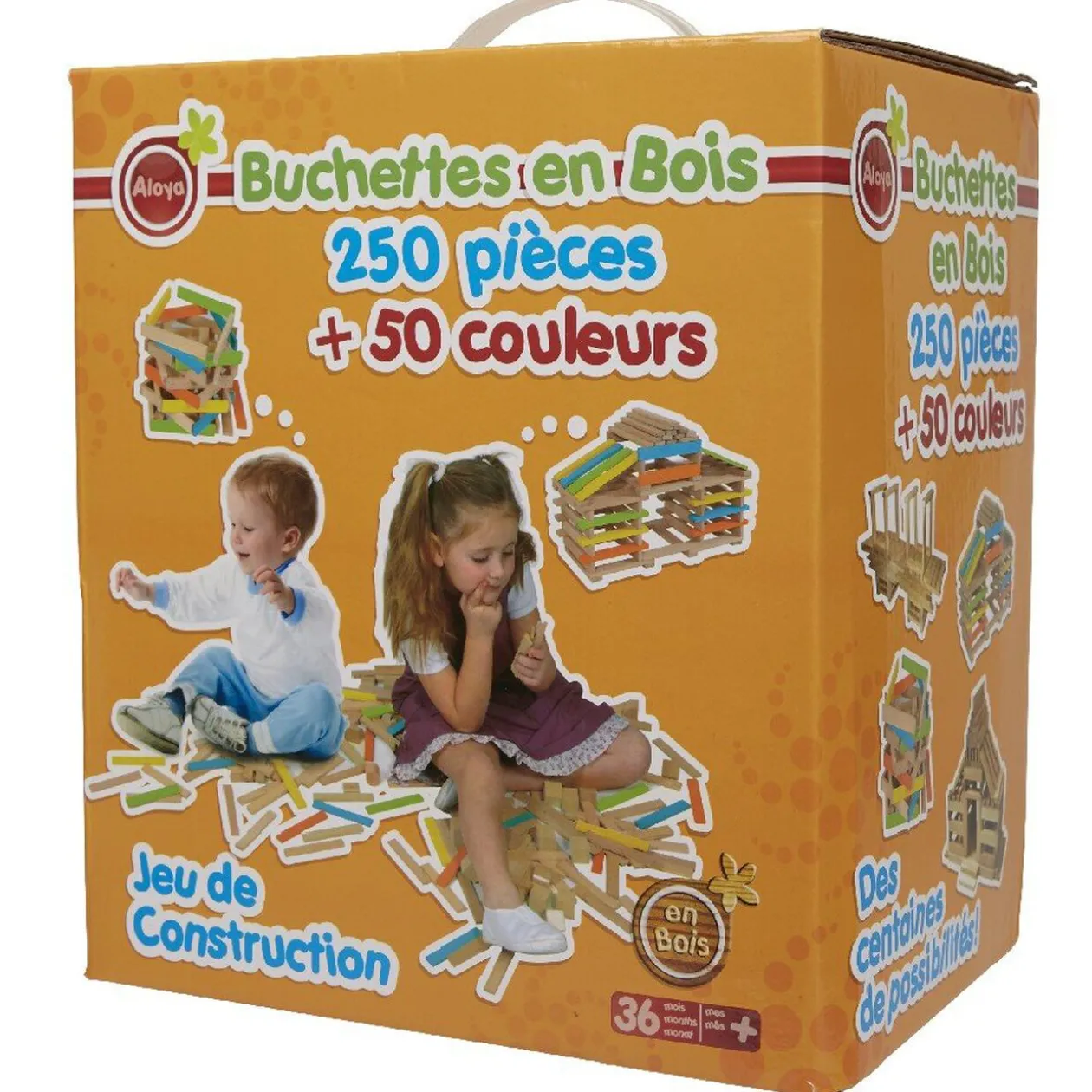 Jeu de construction 300 bûchettes en bois