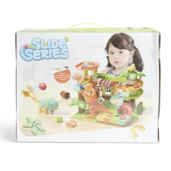 Jeu de construction bloc 78 pièces avec 2 dinosaures et billes