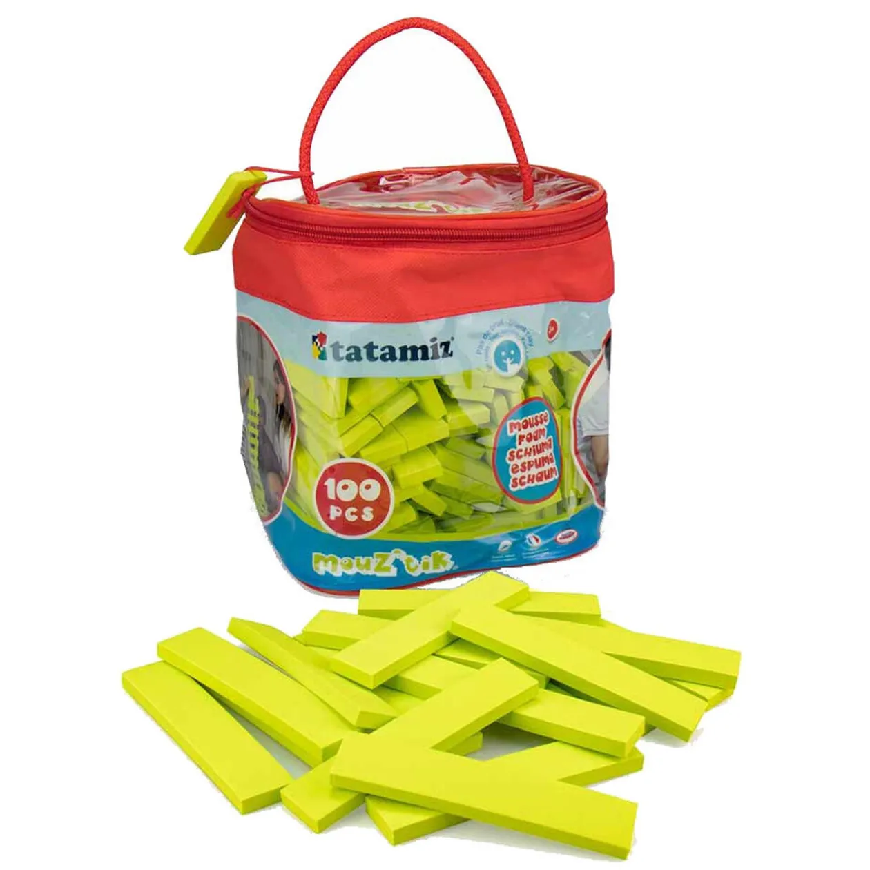 Jeu de construction d'Arpèje en mousse vert 100 pièces