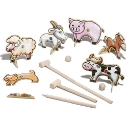 Jeu de croquet en bois forme animaux