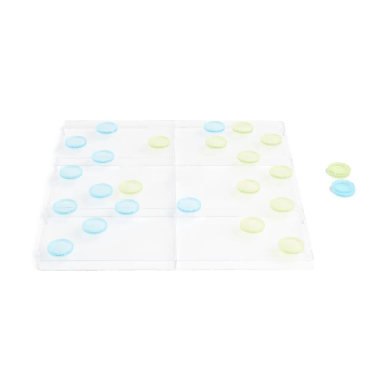 Jeu de dame transparent 25x25cm