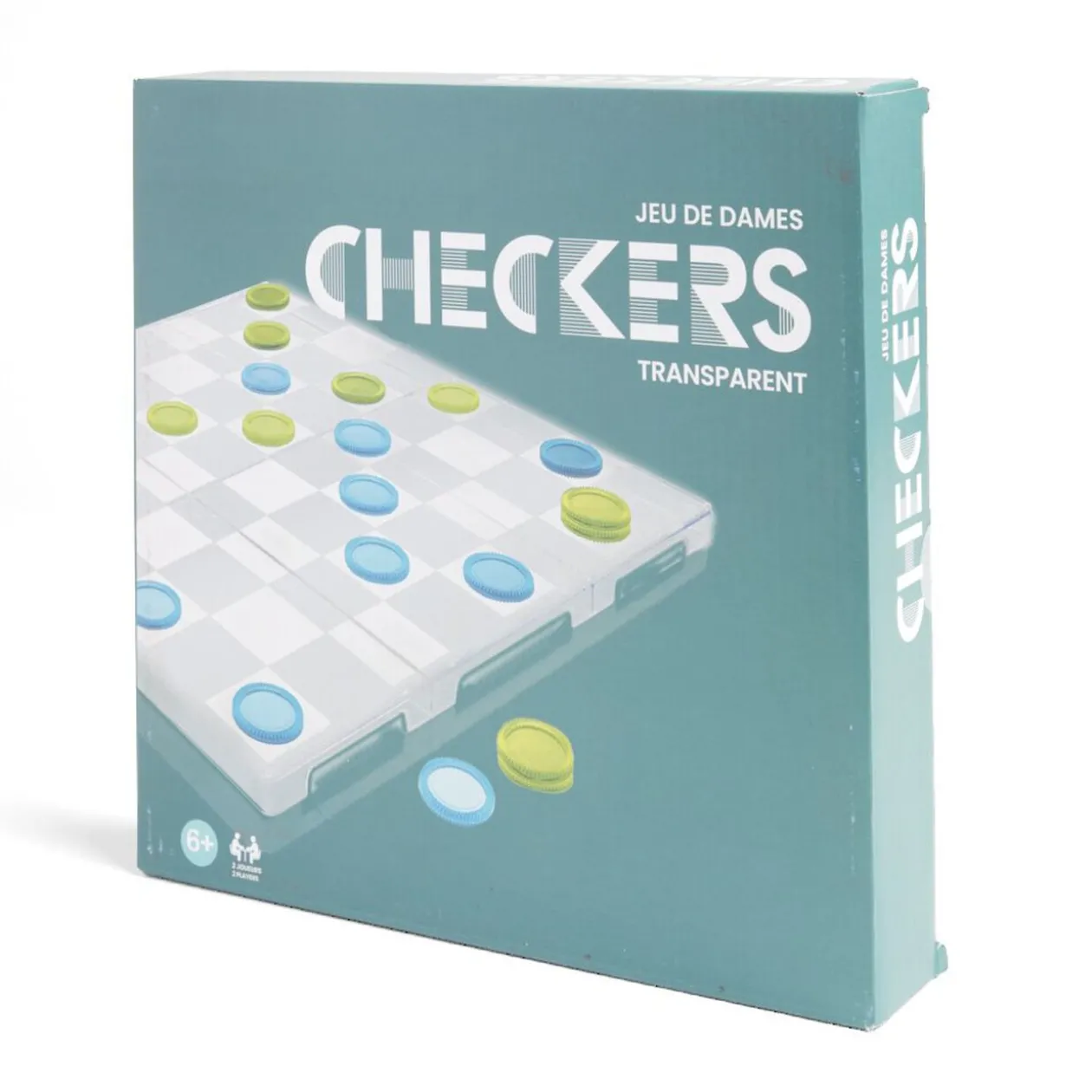 Jeu de dame transparent 25x25cm
