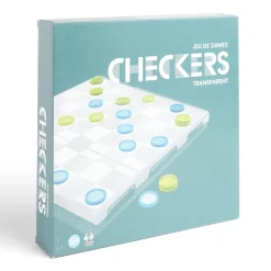 Jeu de dame transparent 25x25cm