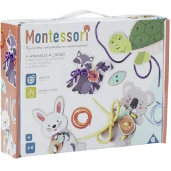 Jeu de laçage 4 animaux Montessori