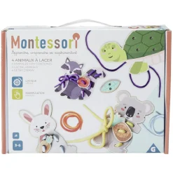 Jeu de laçage 4 animaux Montessori