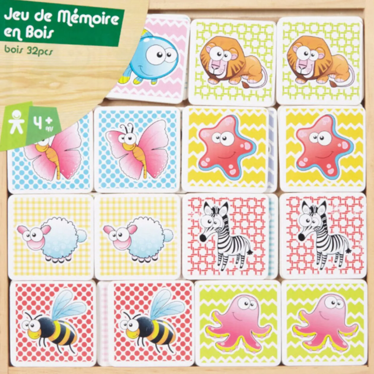 Jeu de mémoire en bois