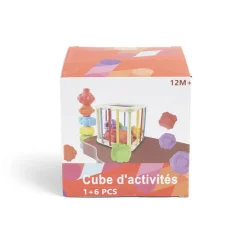 Jeu de motricité fine cube et formes 6 pièces 11x11x11cm