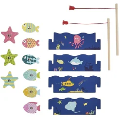 Jeu de pêche magnétique en bois
