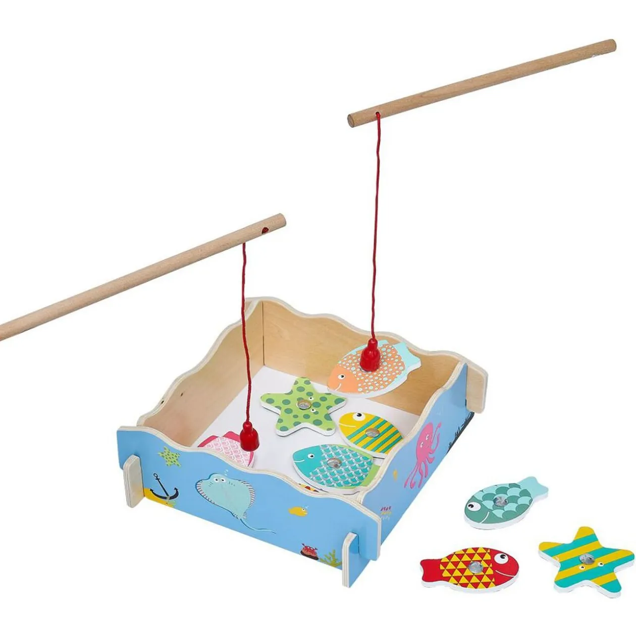 Jeu de pêche magnétique en bois