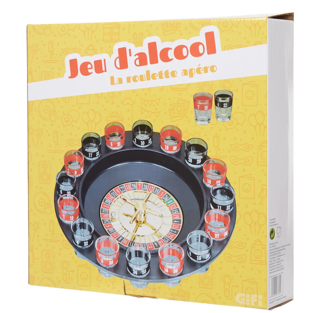 Jeu de roulette à boire 16 verres
