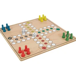 Jeu de société bois 5 en 1