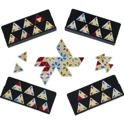 Jeu de société domino triangulaire en bois