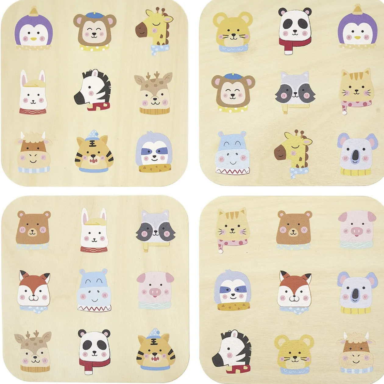 Jeu de société en bois 3en1 loto domino et mémo