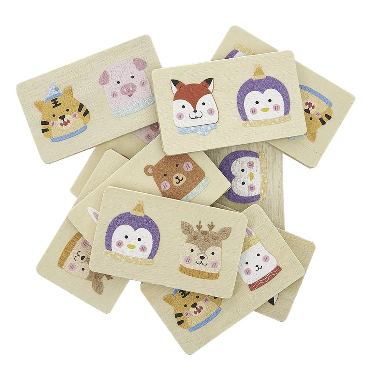 Jeu de société en bois 3en1 loto domino et mémo