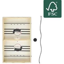 Jeu de table en bois certifié FSC® 2 en 1 : hockey et football