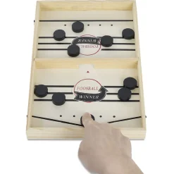 Jeu de table en bois certifié FSC® 2 en 1 : hockey et football